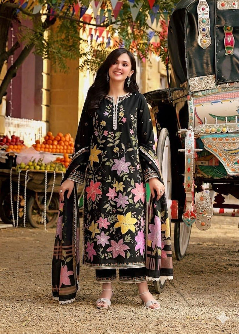 HF-101| Unstitched | ANEELAS Embroidered 3PC Lawn Suit